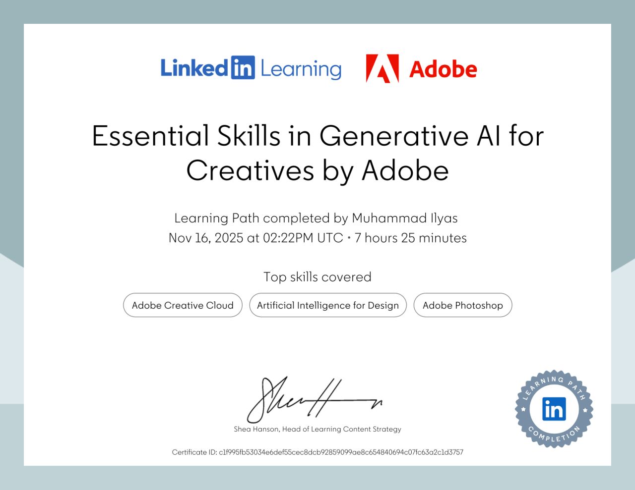 Sertifikat Essential Skills in Generative AI